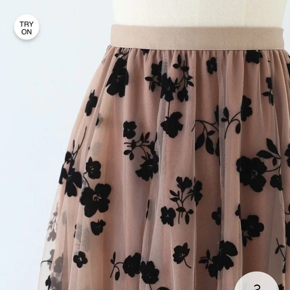 Chicwish Black and Carmel Tulle lined Skirt, XL, NWOT - Picture 9 of 10